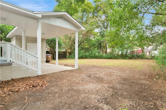 view of yard with a patio area