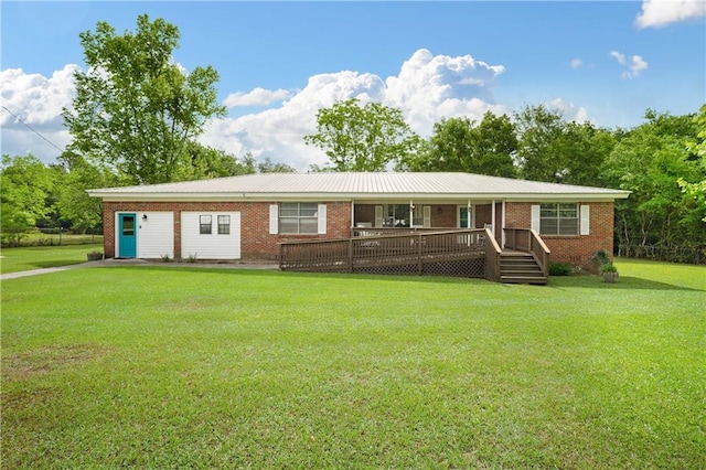 17714 Horseneck Rd, Bay Minette, AL 36507 - ranch-style house featuring a front lawn and brick siding