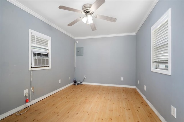 17714 Horseneck Rd, Bay Minette, AL 36507 - spare room with ceiling fan, wood finished floors, baseboards, and ornamental molding