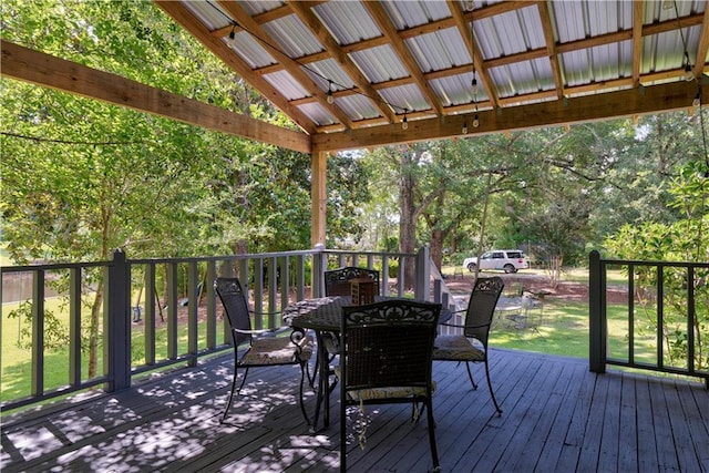 11375 Wacker Dr, Theodore, AL 36582 - wooden terrace with outdoor dining area