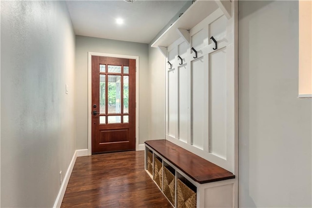11375 Wacker Dr, Theodore, AL 36582 - mudroom featuring dark wood finished floors and baseboards