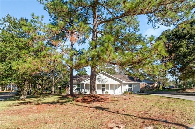 view of front of home with a front yard