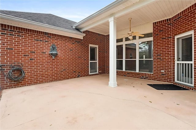 view of patio / terrace with ceiling fan