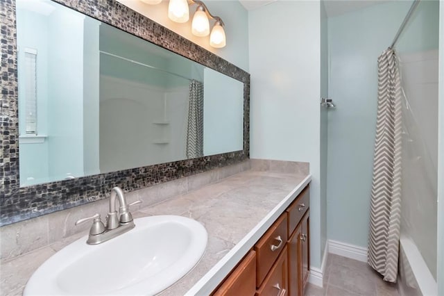 1000 Choctaw Bluff Rd, Mobile, AL 36695 - full bathroom featuring a shower with curtain, vanity, and baseboards
