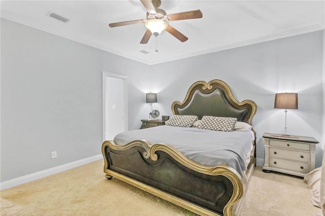 311 Magnolia Ave Unit 54, Satsuma, AL 36572 - carpeted bedroom featuring crown molding, baseboards, and a ceiling fan