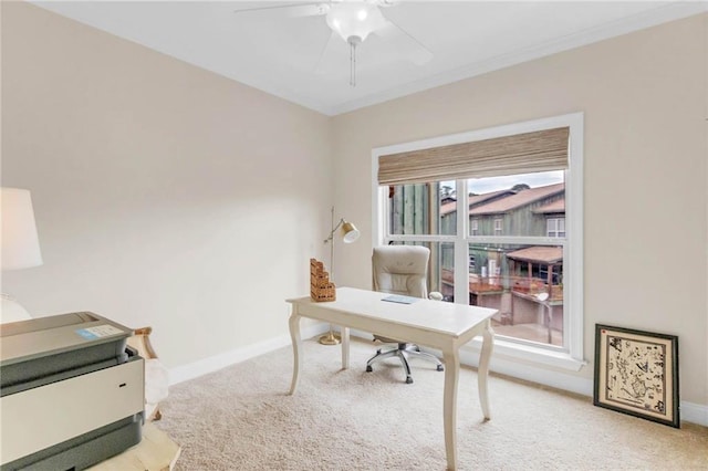 311 Magnolia Ave Unit 54, Satsuma, AL 36572 - carpeted office space featuring ceiling fan and baseboards