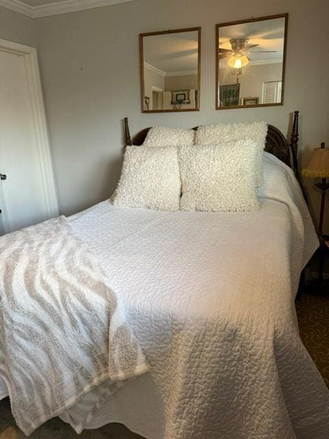 bedroom featuring crown molding