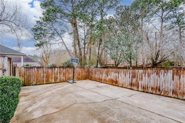 view of patio featuring a fenced backyard