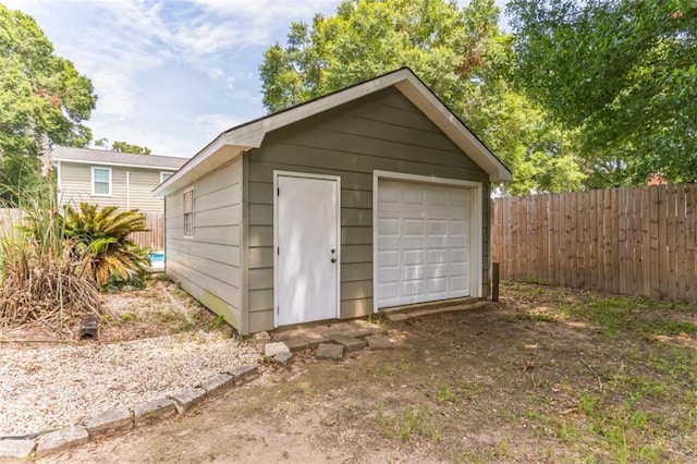 view of garage