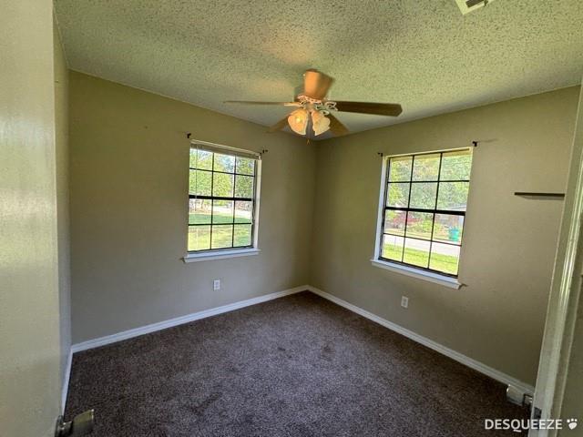 303 Ruben Ave, Saraland, AL 36571 - carpeted empty room featuring ceiling fan, a textured ceiling, and baseboards