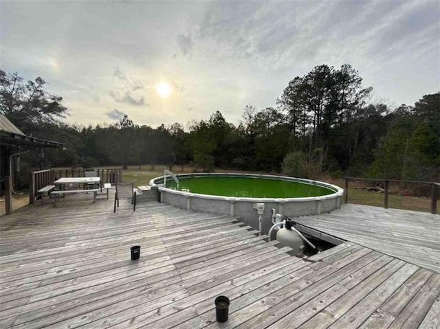 view of deck at dusk