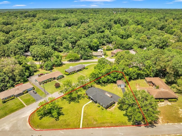 8705 Floyd Crabtree Way, Semmes, AL 36575 - aerial overview of property's location with a forest and property boundaries highlighted