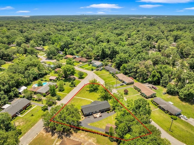 8705 Floyd Crabtree Way, Semmes, AL 36575 - aerial view of property's location featuring a heavily wooded area and property boundaries highlighted
