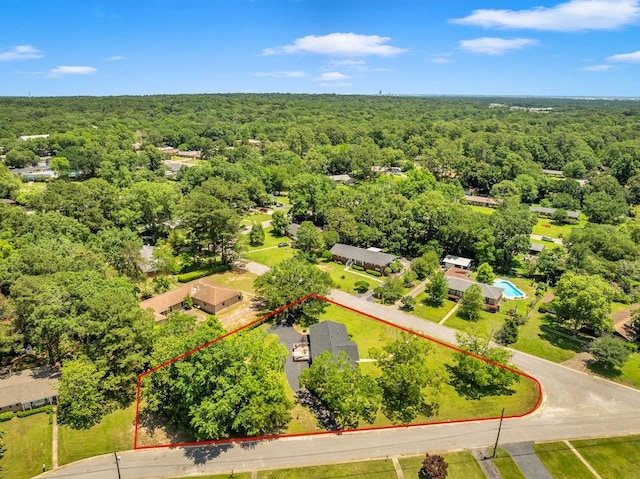 8705 Floyd Crabtree Way, Semmes, AL 36575 - aerial view of property's location featuring a forest and property parcel outlined