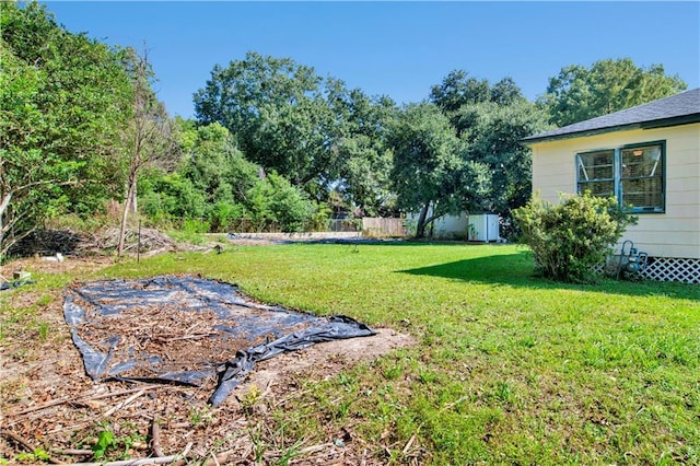view of yard with fence