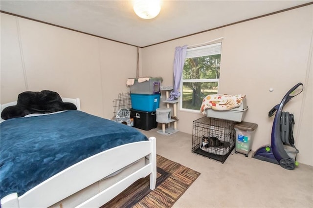 bedroom featuring carpet