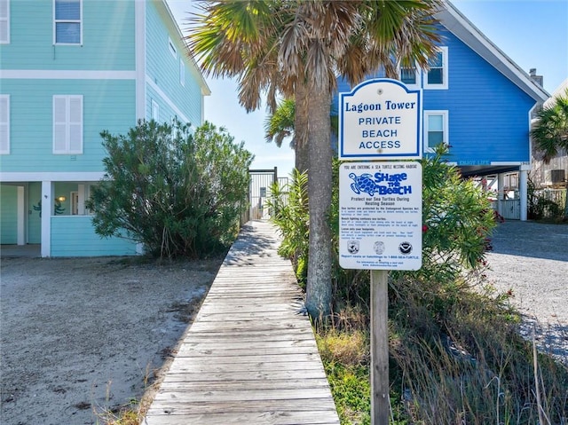view of community sign