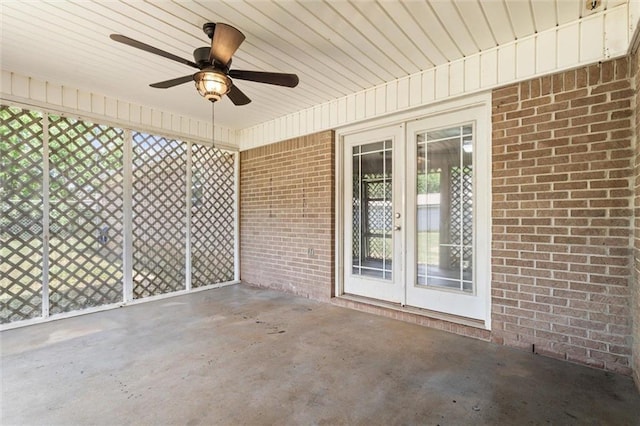 view of patio / terrace featuring a ceiling fan
