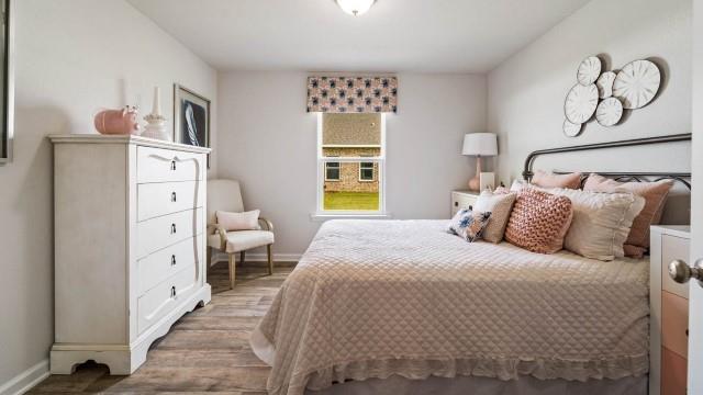 bedroom with wood-type flooring