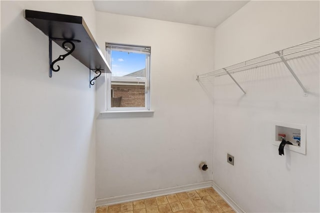 laundry area featuring electric dryer hookup and hookup for a washing machine