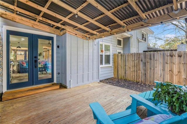 deck with french doors