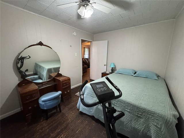 9740 Tanner Williams Rd, Mobile, AL 36608 - bedroom with wood finished floors and ceiling fan