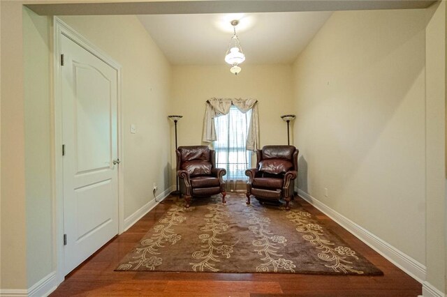 living area featuring dark hardwood / wood-style floors