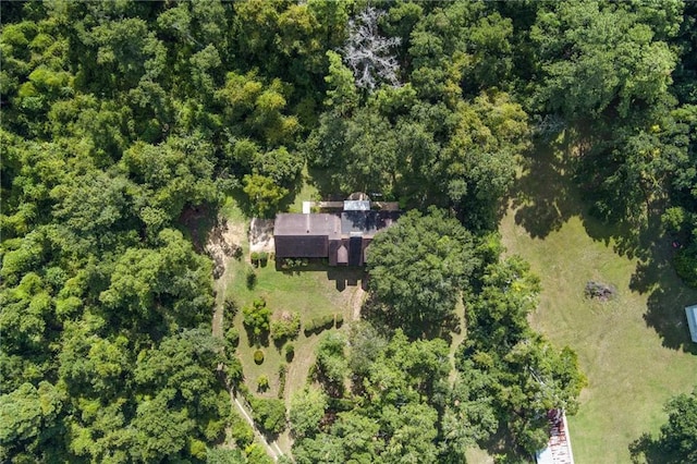 bird's eye view with a forest view