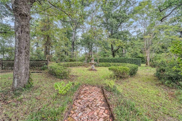 view of yard featuring fence