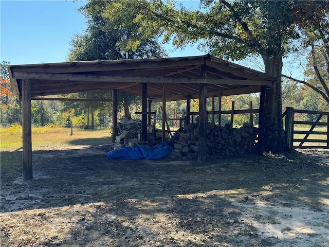 view of property's community with a carport