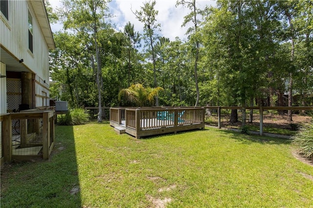 908 Longfellow Pl, Dauphin Island, AL 36528 - view of yard with a deck and view of wooded area