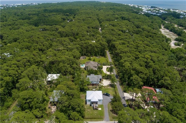 908 Longfellow Pl, Dauphin Island, AL 36528 - aerial overview of property's location featuring a heavily wooded area