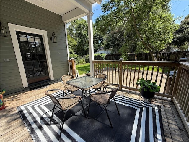 1367 Brown St, Mobile, AL 36604 - deck featuring a fenced backyard and outdoor dining space