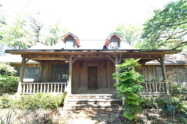 view of front of home featuring a porch and board and batten siding