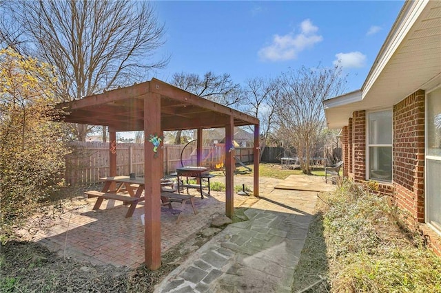 view of patio featuring a fenced backyard