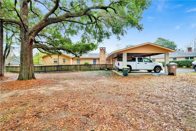 view of yard with fence