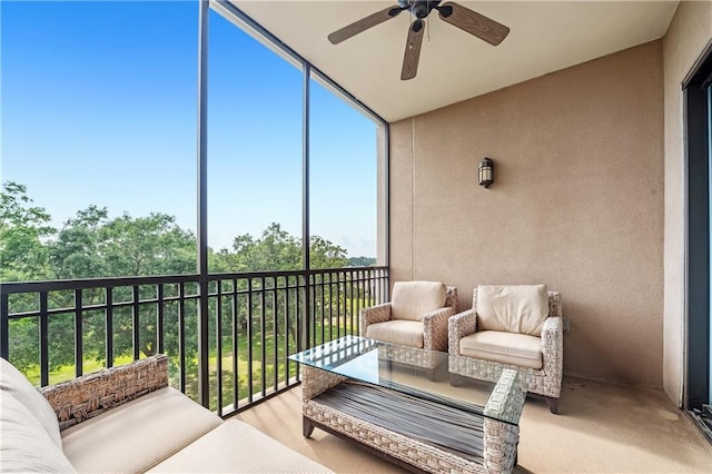 18269 Colony Dr Unit 405, Fairhope, AL 36532 - sunroom featuring ceiling fan and an outdoor living space