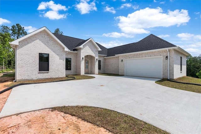 view of front of house with a garage