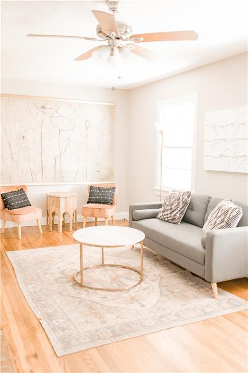 1660 Old Shell Rd, Mobile, AL 36604 - living room with wood finished floors and a ceiling fan