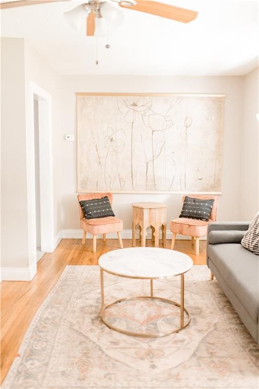 1660 Old Shell Rd, Mobile, AL 36604 - sitting room featuring light wood-style flooring and ceiling fan