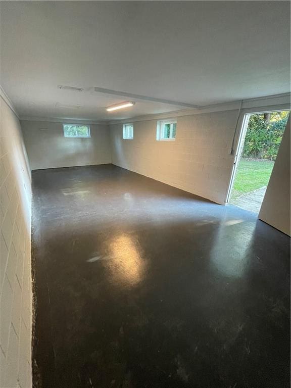 basement with a wealth of natural light