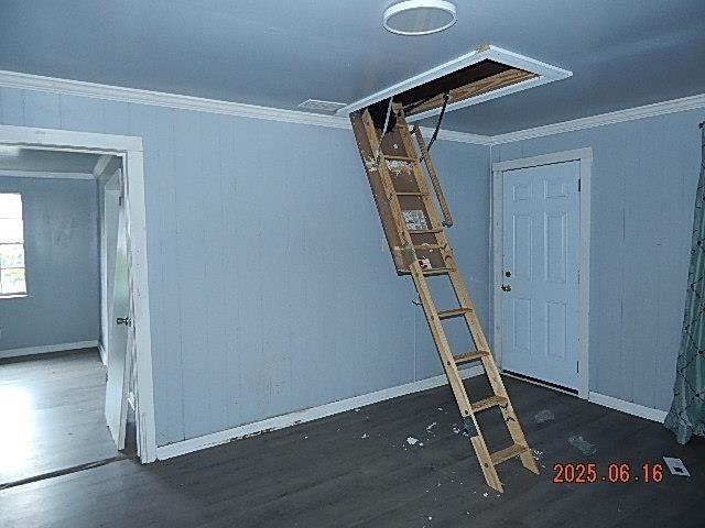 1021 Cherry St, Mobile, AL 36610 - spare room featuring ornamental molding and wood finished floors