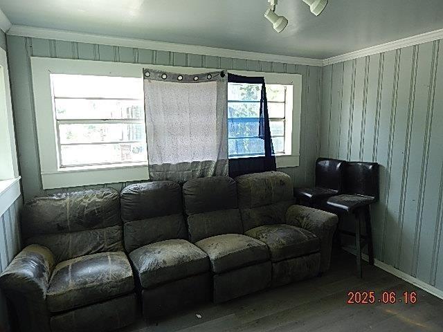1021 Cherry St, Mobile, AL 36610 - living room featuring wood finished floors and ornamental molding