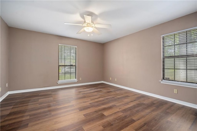 5902 Reams Dr S, Mobile, AL 36608 - unfurnished room featuring plenty of natural light, wood finished floors, and a ceiling fan