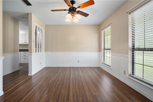 5902 Reams Dr S, Mobile, AL 36608 - spare room featuring dark wood-style flooring and ceiling fan