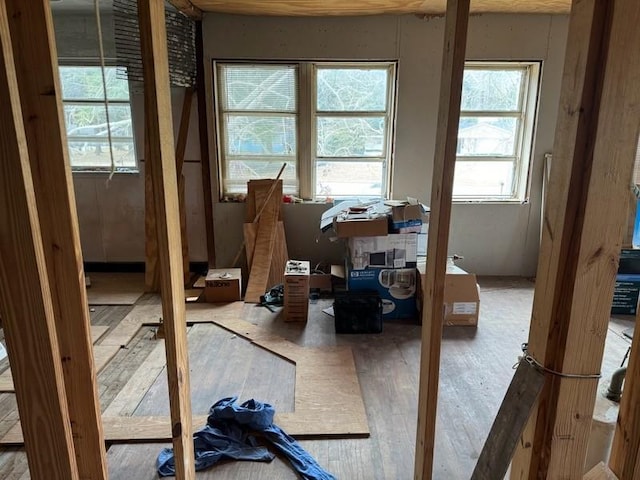 miscellaneous room featuring wood-type flooring