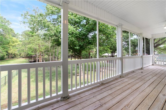 5039 Cole Dr W, Mobile, AL 36619 - deck featuring a yard and a ceiling fan