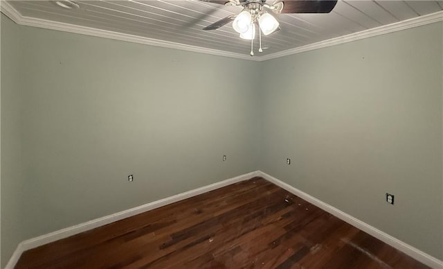408 Chenault Ave, Dauphin Island, AL 36528 - empty room featuring dark wood-type flooring, ceiling fan, and ornamental molding