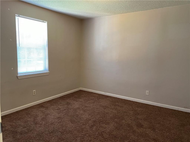 carpeted empty room featuring a textured ceiling and a wealth of natural light