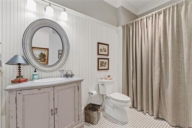 bathroom with vanity and toilet